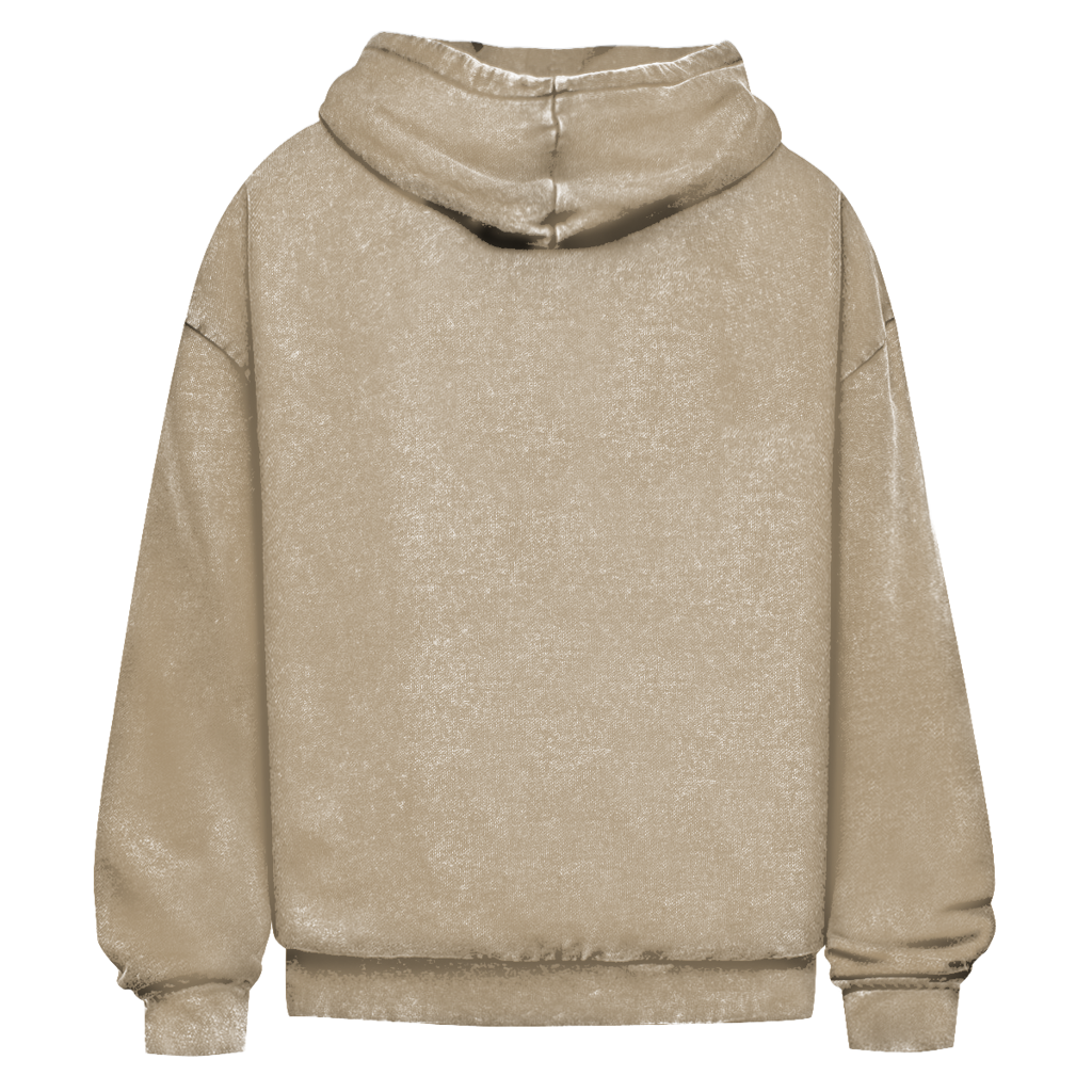 Oversize Washed Hoodie Beige