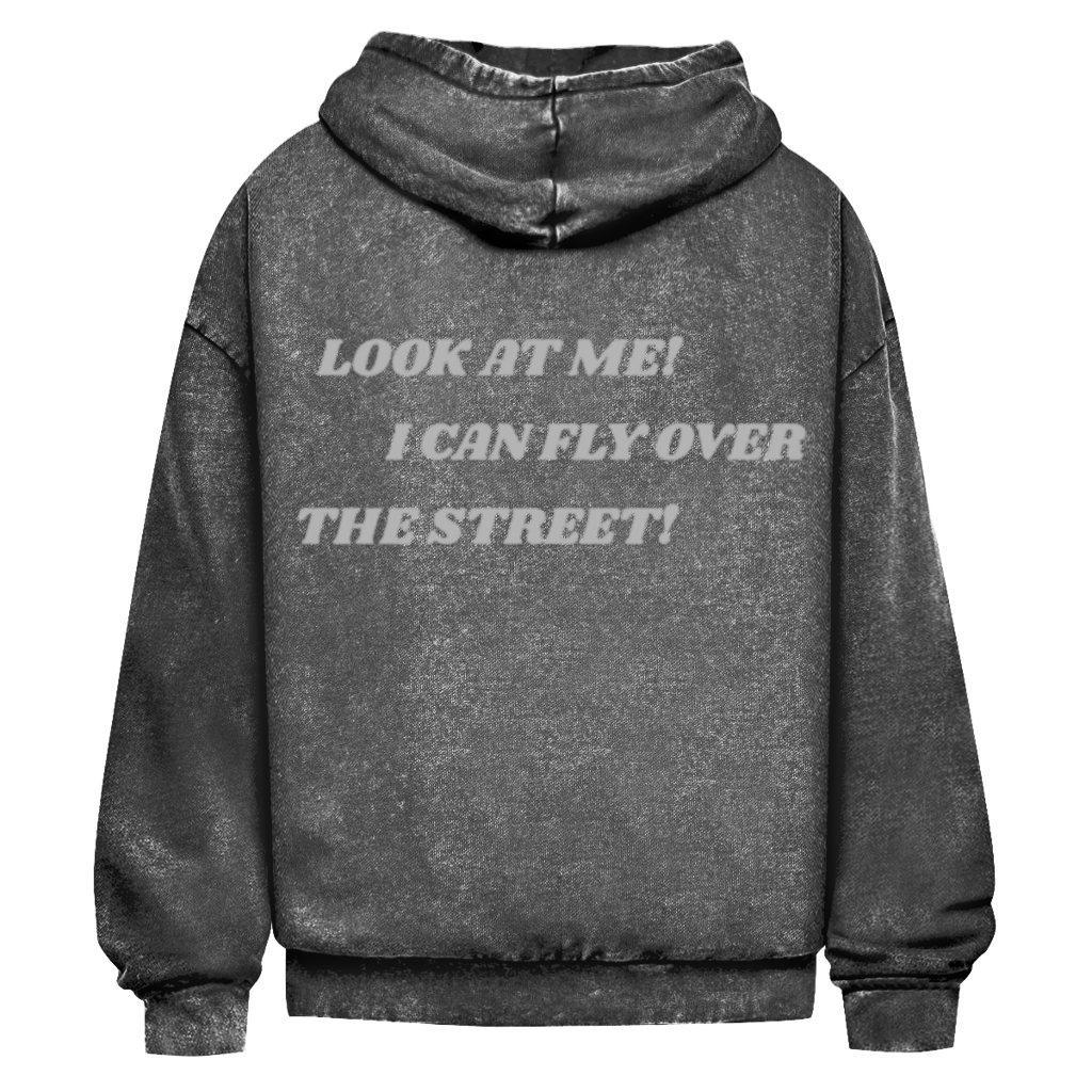 Oversize Washed Hoodie Fast Edition Black