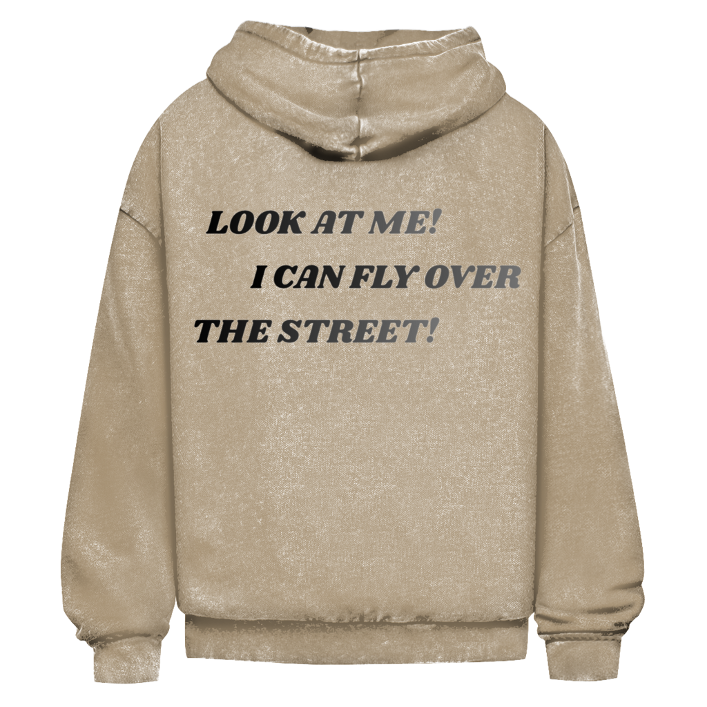Oversize Washed Hoodie Fast Edition Beige