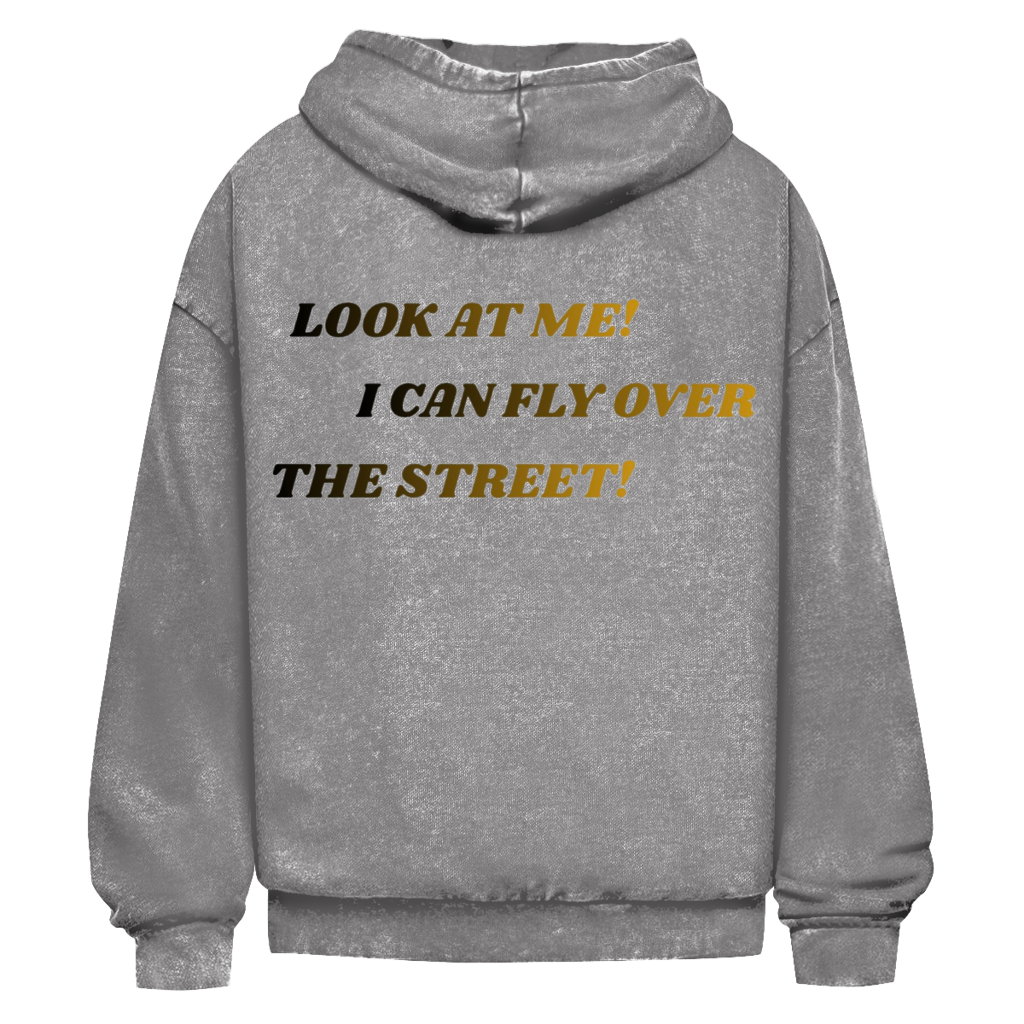 Oversize Washed Hoodie Fast Edition Grey