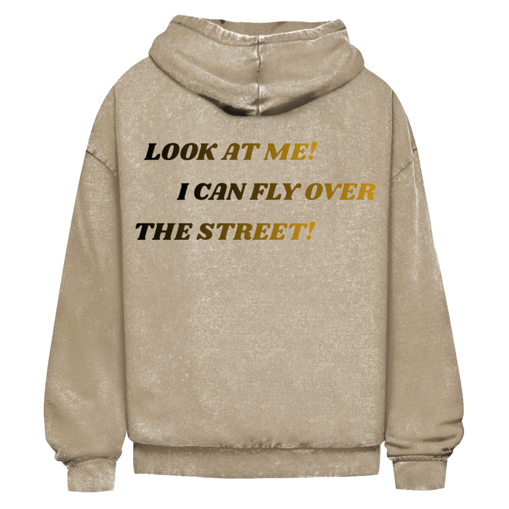 Oversize Washed Hoodie Fast Edition Beige ll