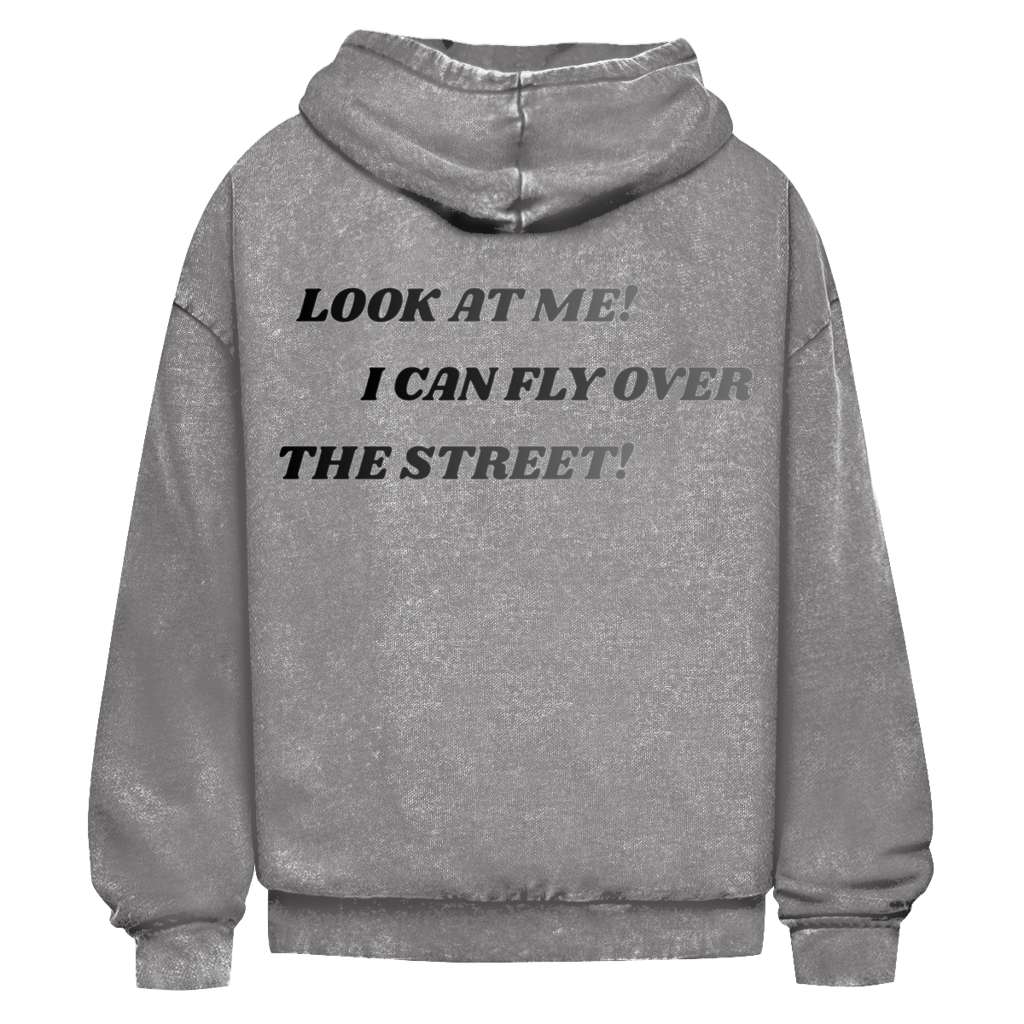 Oversize Washed Hoodie Fast Edition Grey ll