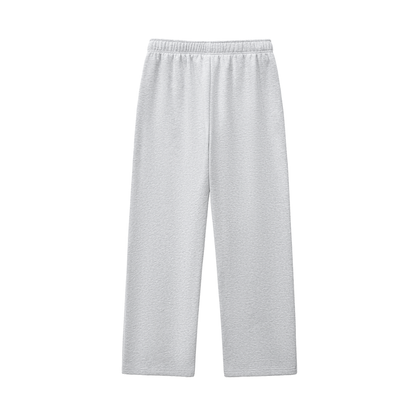 Contrast-Stitched Fleece Sweatpants Grey