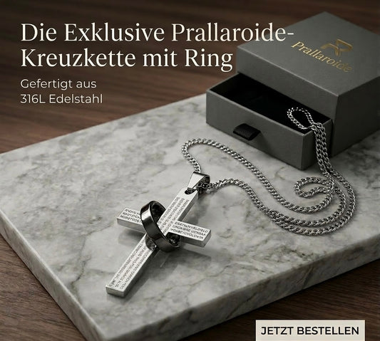 316L Edelstahl Kreuzkette mit Ring