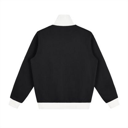 Contrast Side Stripe Fleece Track Jacket Black/White/Red/Green