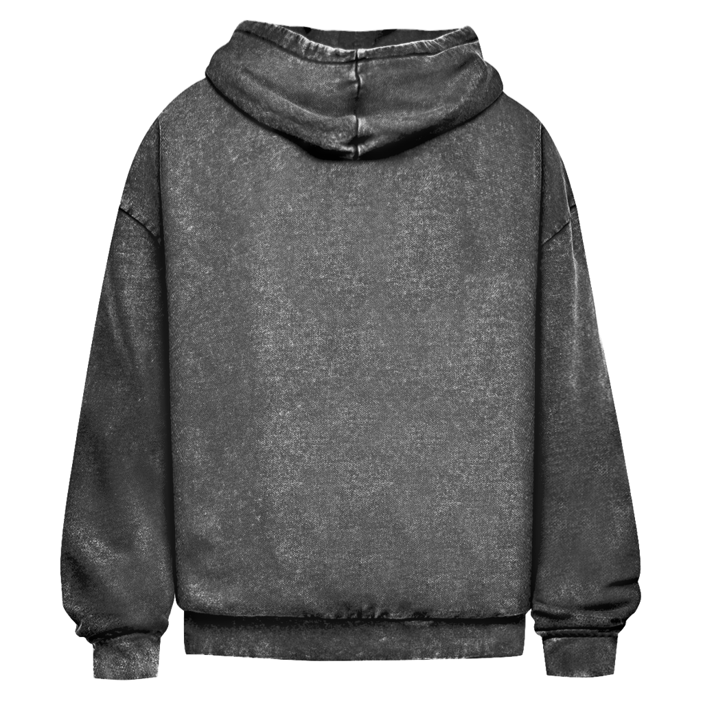 Oversize Washed Hoodie Black