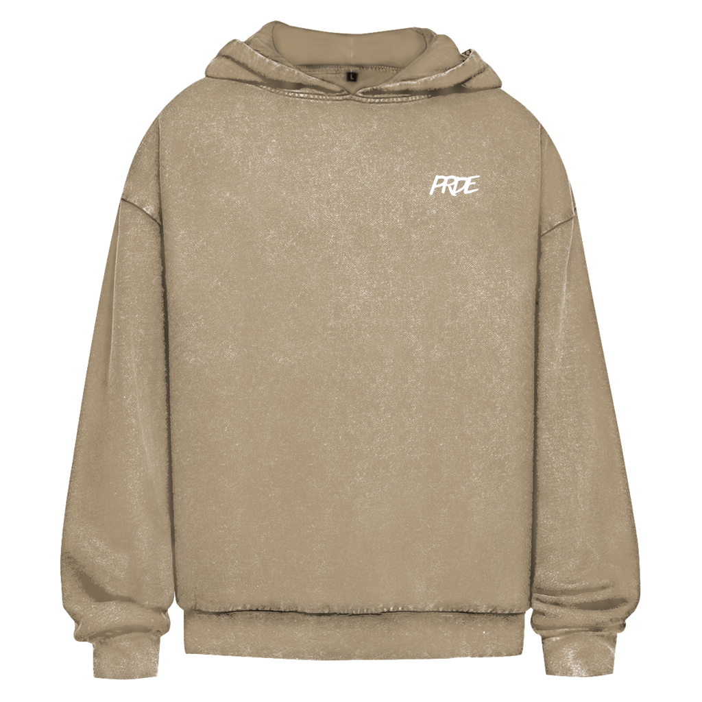 Oversize Washed Hoodie Beige
