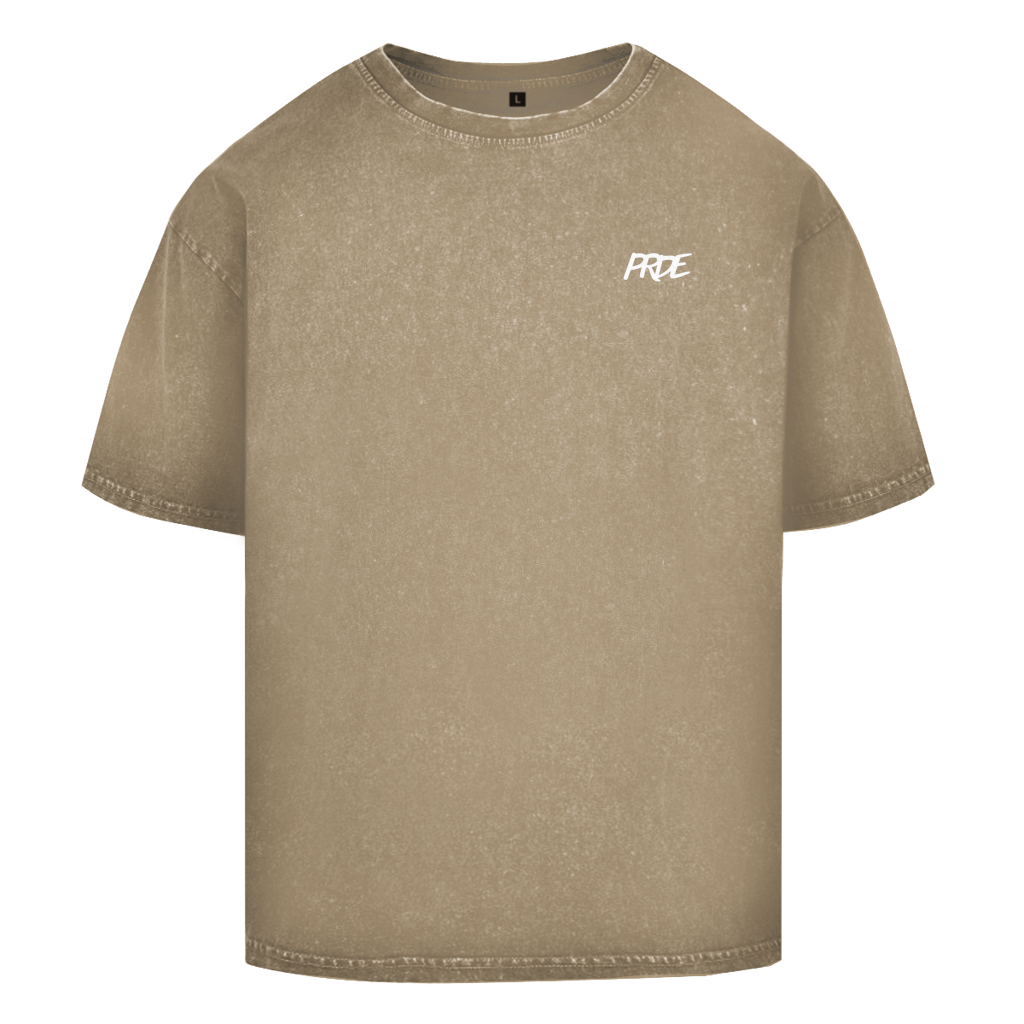 Oversize Washed T-Shirt Beige/Dark Khaki