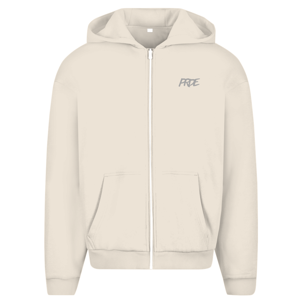 Oversize Zipper Hoodie White Sand