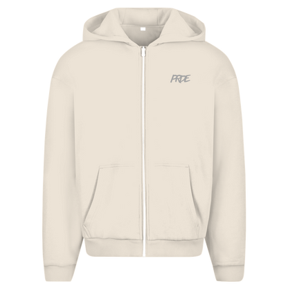 Oversize Zipper Hoodie White Sand