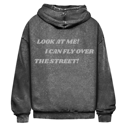 Oversize Washed Hoodie Fast Edition Black