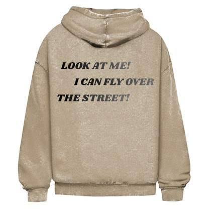 Oversize Washed Hoodie Fast Edition Beige