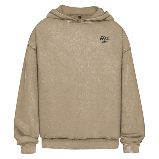 Oversize Washed Hoodie Fast Edition Beige