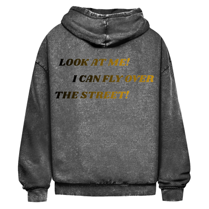Oversize Washed Hoodie Fast Edition Black ll
