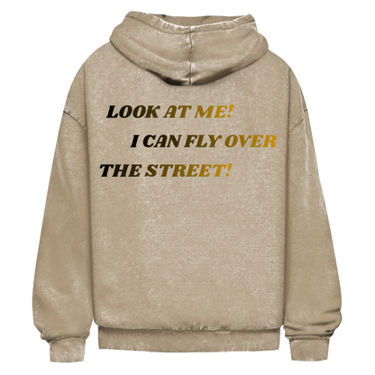 Oversize Washed Hoodie Fast Edition Beige ll