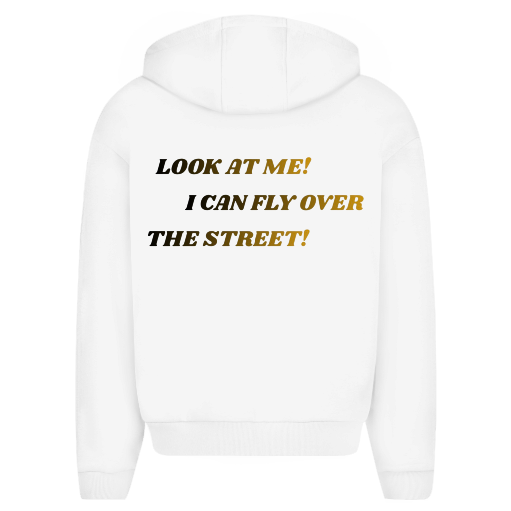 Oversize Zipper Hoodie Fast Edition White