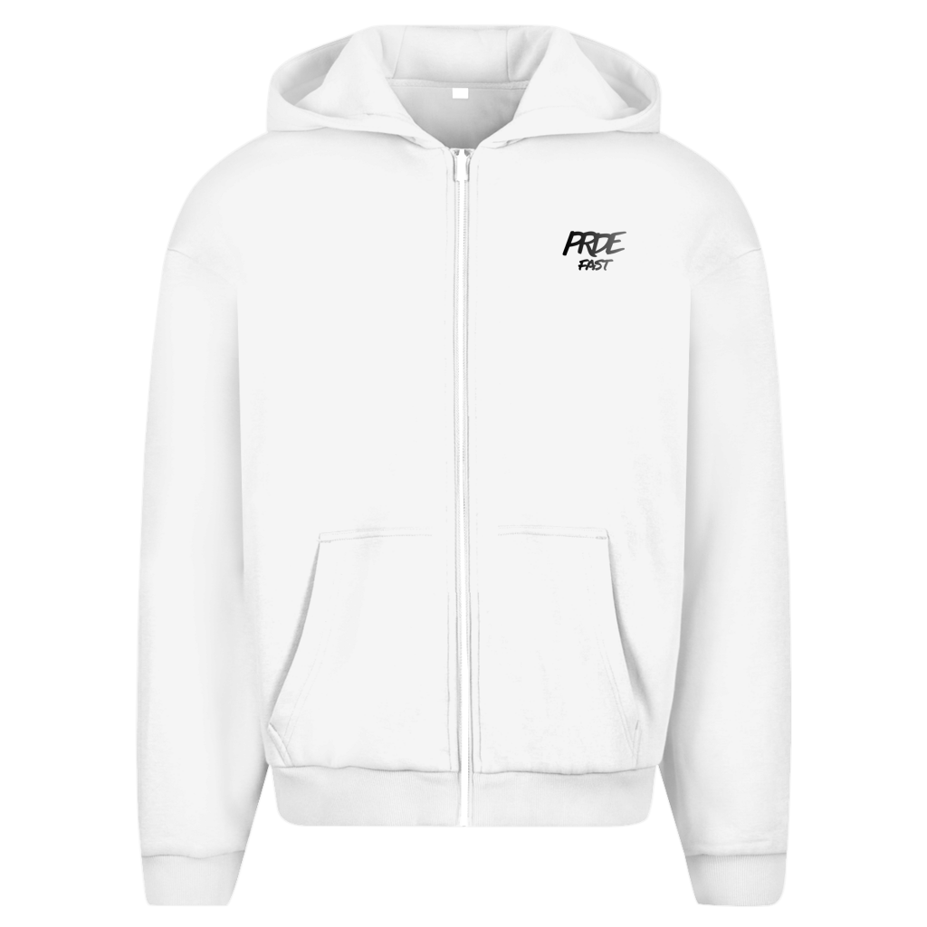 Oversize Zipper Hoodie Fast Edition White ll
