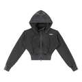 Vintage Washed Cropped Fleece Hoodie