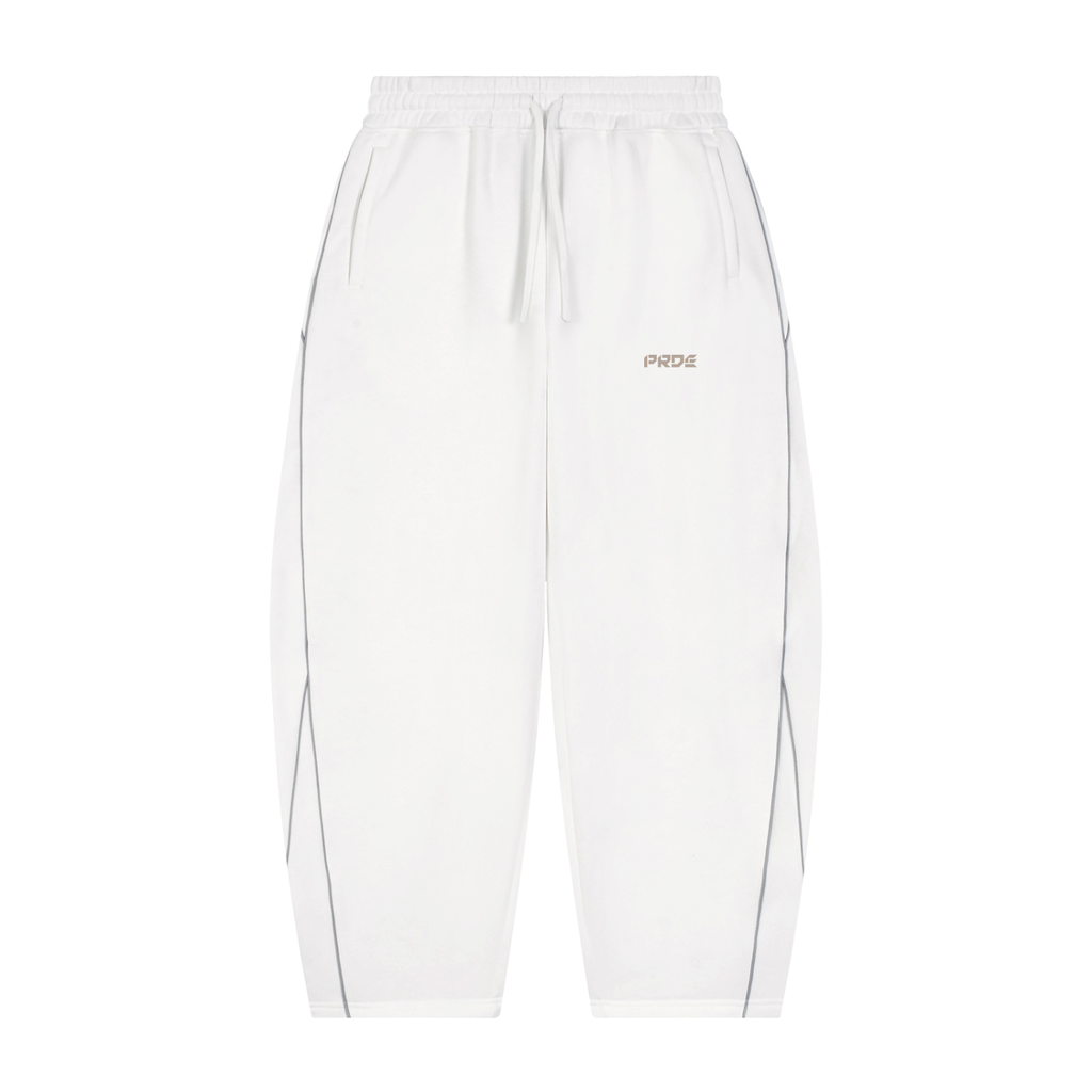 Unisex Piping Fleece Barrel Leg Sweatpants