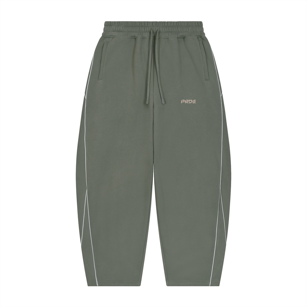 Unisex Piping Fleece Barrel Leg Sweatpants