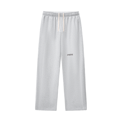 Contrast-Stitched Fleece Sweatpants Grey