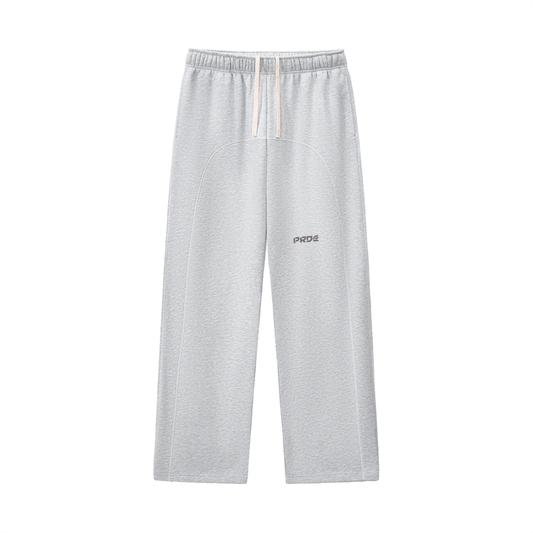 Contrast-Stitched Fleece Sweatpants Grey
