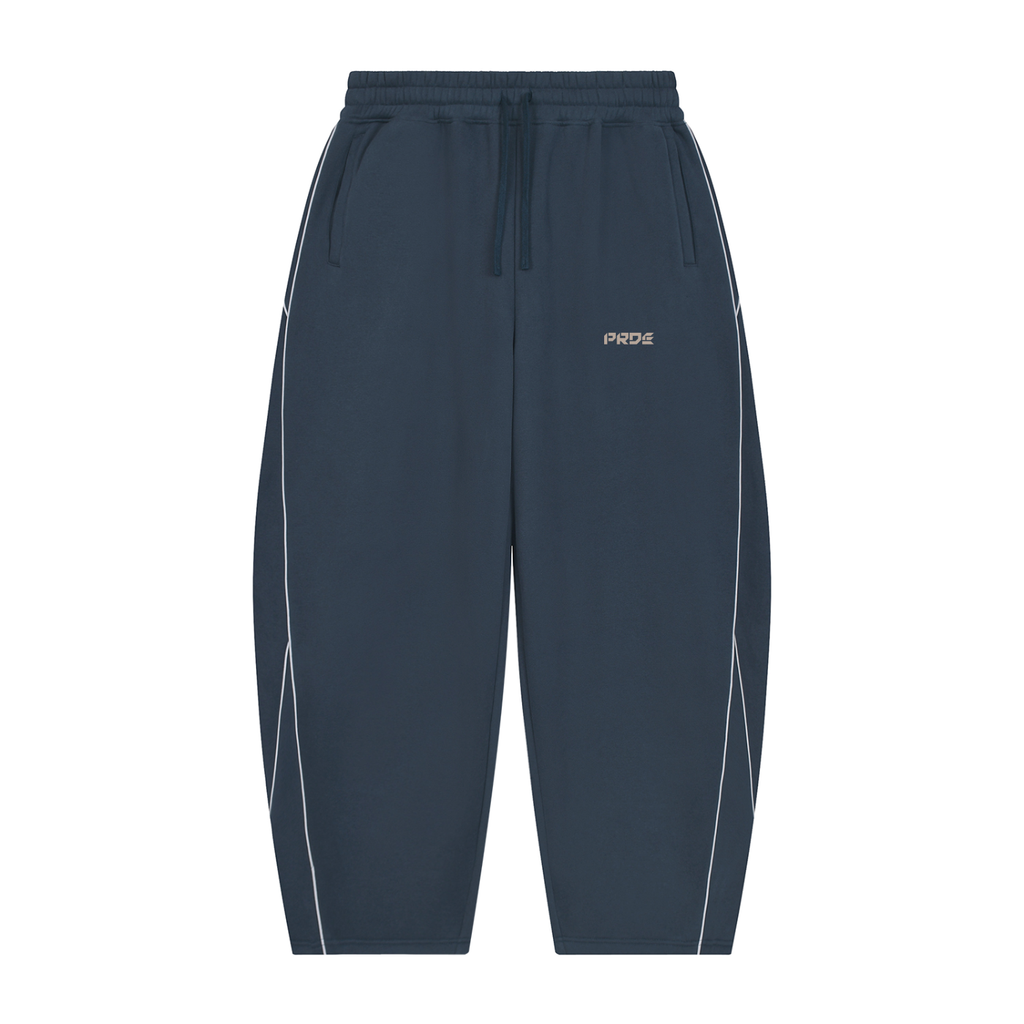 Unisex Piping Fleece Barrel Leg Sweatpants