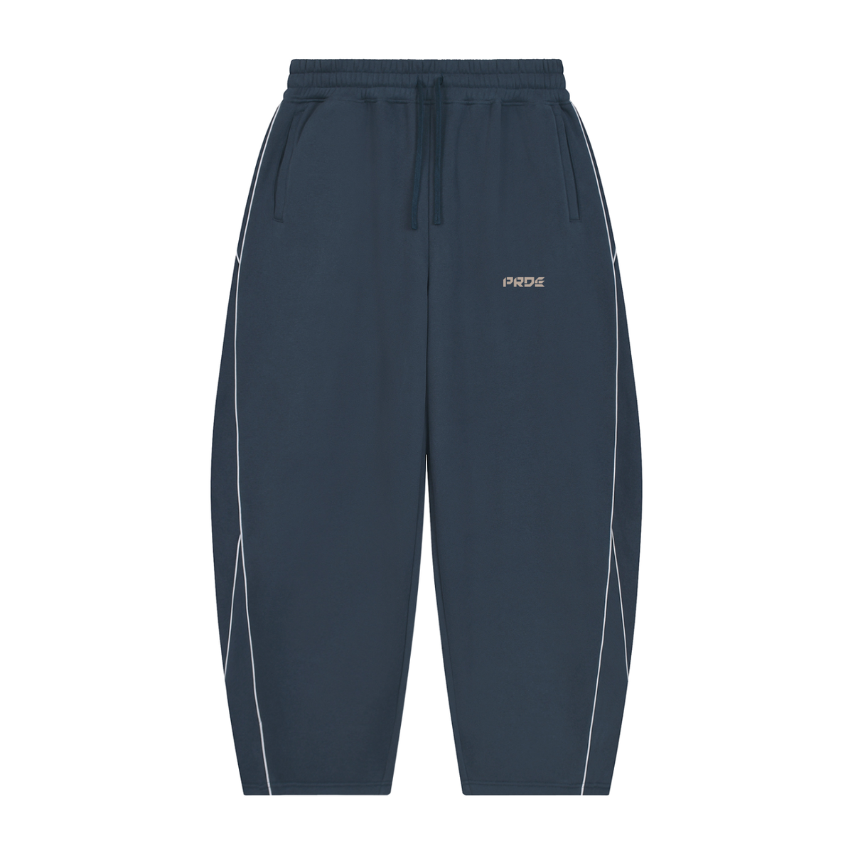 Unisex Piping Fleece Barrel Leg Sweatpants