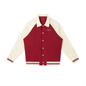 Contrast Raglan Sleeve Baseball Jacket Black/Green/Red