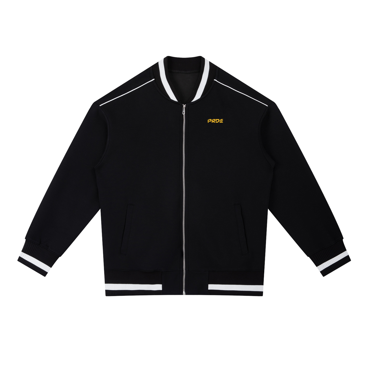 Contrast Piping Zip Bomber Jacket
