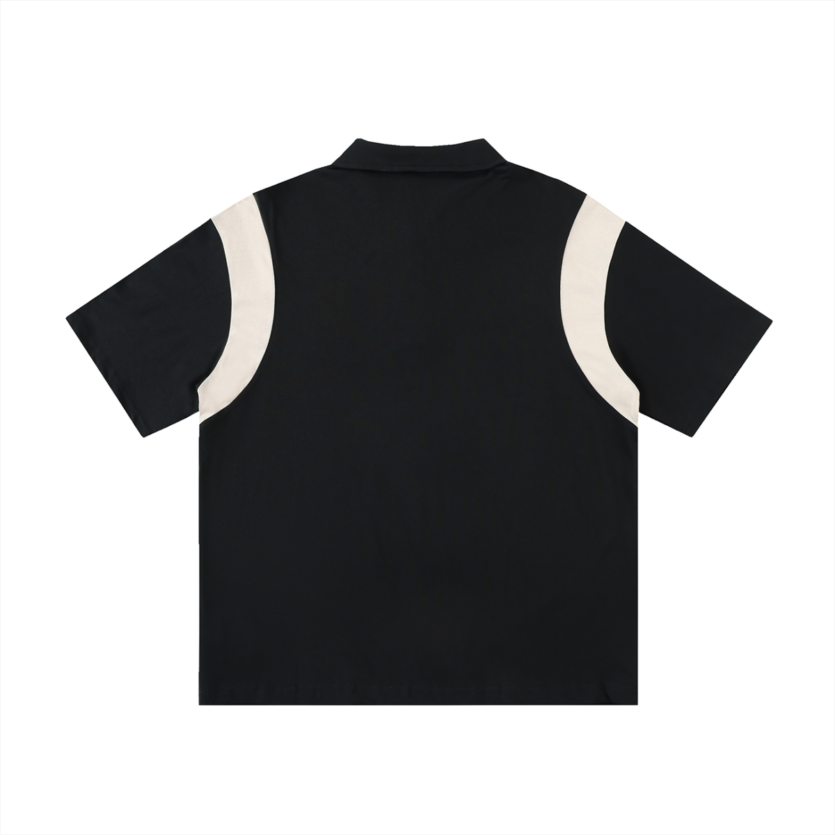 Contrast Panel Cotton Polo Shirt
