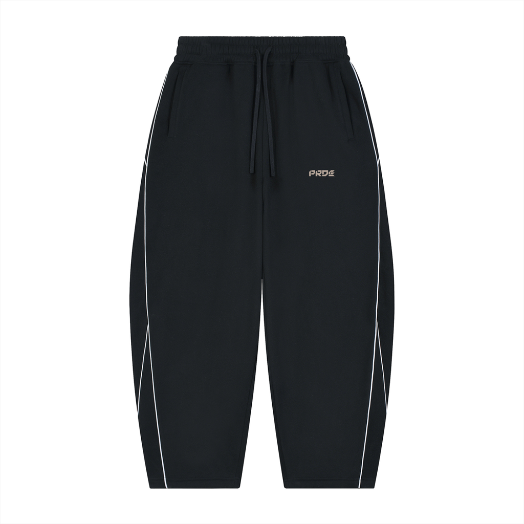 Unisex Piping Fleece Barrel Leg Sweatpants