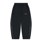 Unisex Piping Fleece Barrel Leg Sweatpants
