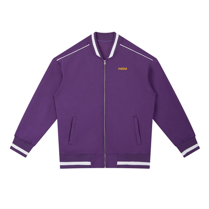 Contrast Piping Zip Bomber Jacket