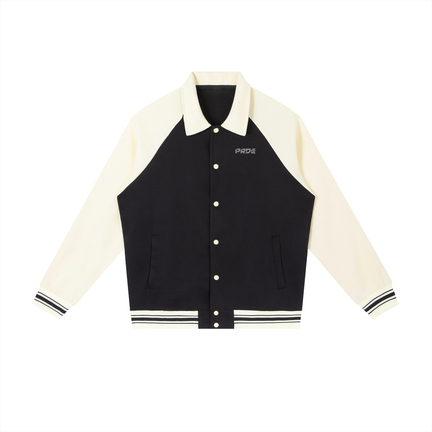 Contrast Raglan Sleeve Baseball Jacket Black/Green/Red
