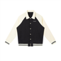 Contrast Raglan Sleeve Baseball Jacket Black/Green/Red