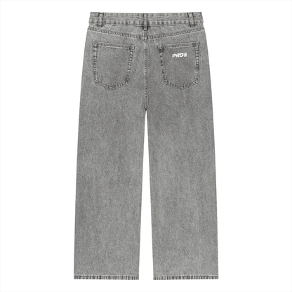 Unisex Vintage Wash Straight Leg Jeans