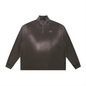 Sun Fade Raw Edge Quarter-Zip Sweatshirt