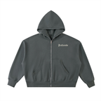 Fleeced Full-Zip Boxy Hoodie