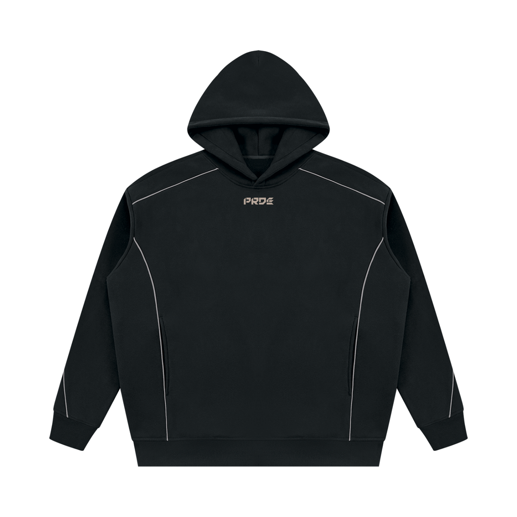 Unisex Oversized Piping Fleece Hoodie