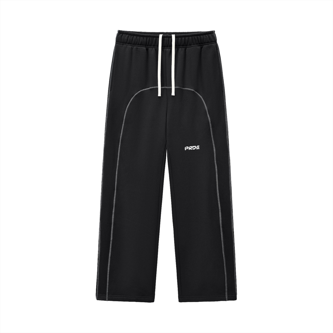 Contrast-Stitched Fleece Sweatpants Black
