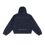 Boxy Vintage Wash Hooded Denim Jacket
