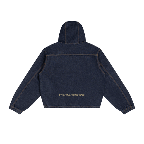 Boxy Vintage Wash Hooded Denim Jacket