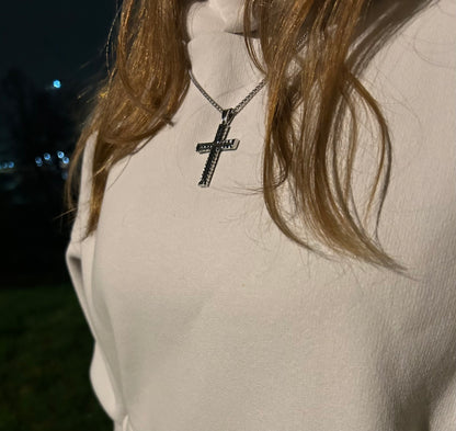 Edelstahl Kreuz Anhänger Halskette