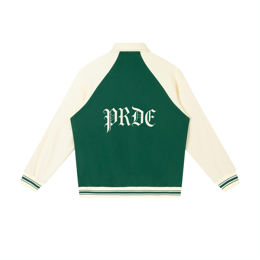 Contrast Raglan Sleeve Baseball Jacket