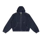 Boxy Vintage Wash Hooded Denim Jacket
