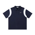 Contrast Panel Cotton Polo Shirt