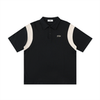 Contrast Panel Cotton Polo Shirt