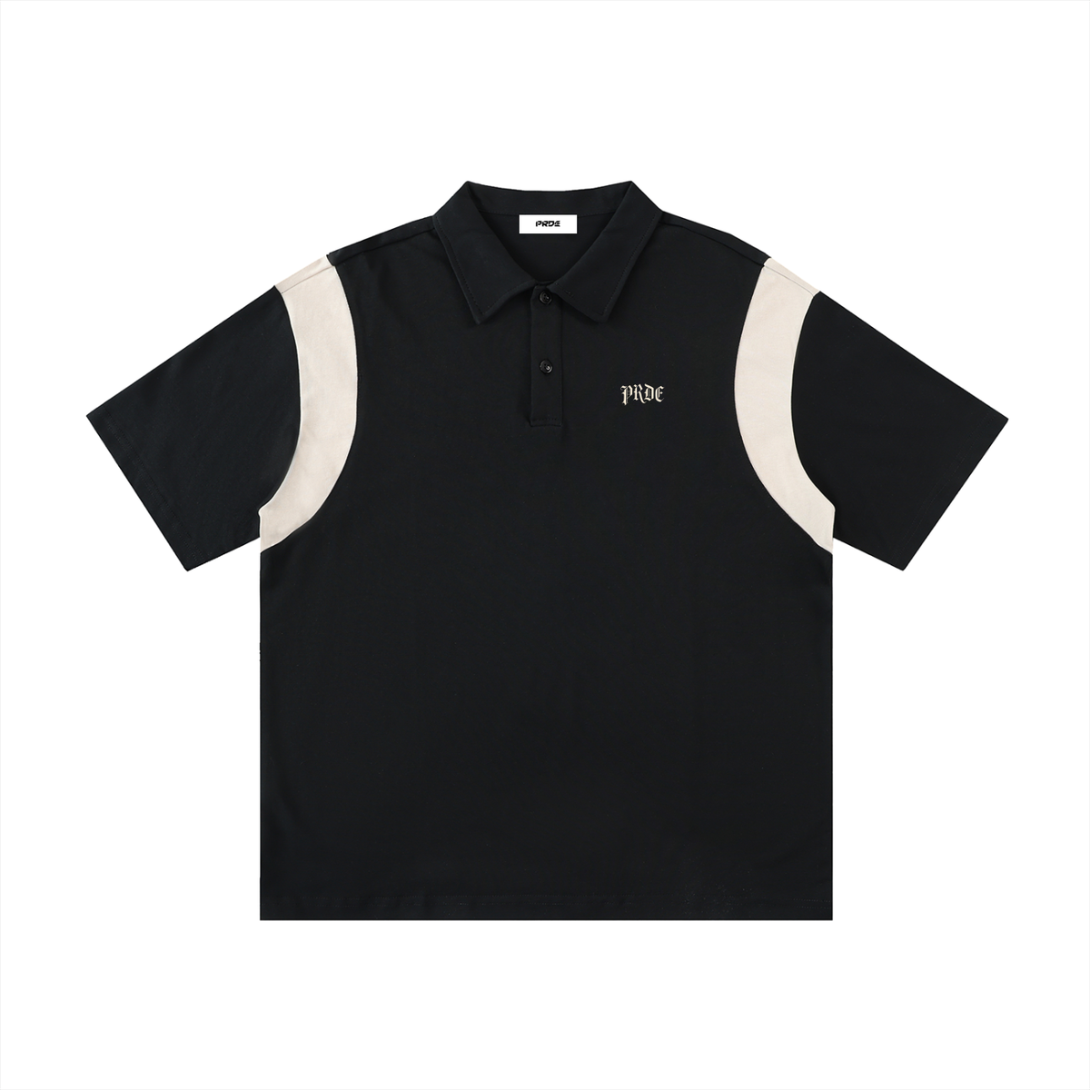 Contrast Panel Cotton Polo Shirt