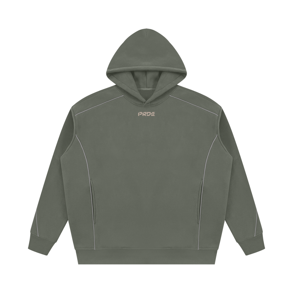 Unisex Oversized Piping Fleece Hoodie